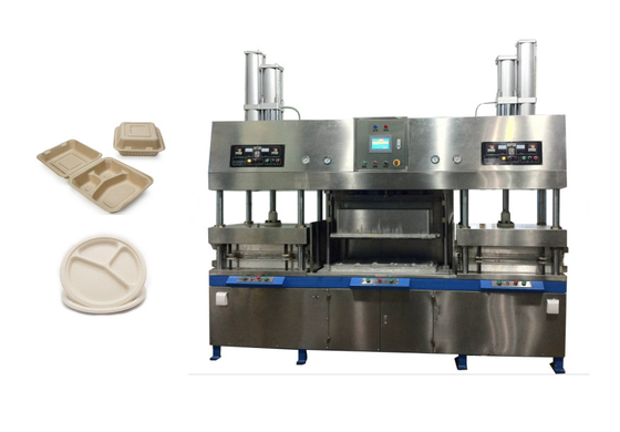 Plc-Papiermassen-Formteil-Maschinerie-manuelle kompostierbare Zuckerrohr-Tray Dry In Mold Wet-Presse-Maschine