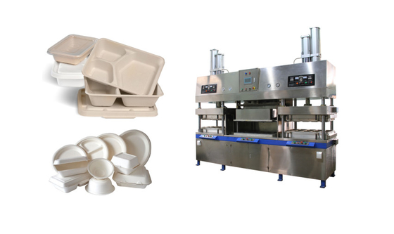 Biodegradable Tischgeschirrmaschinen zum Thermoformen / Nasspressen mit PLC-Steuerung